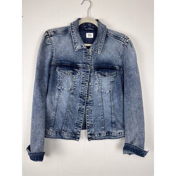 NWOT Wash Lab Puff Denim Jacket Women’s Medium - Picture 1 of 9